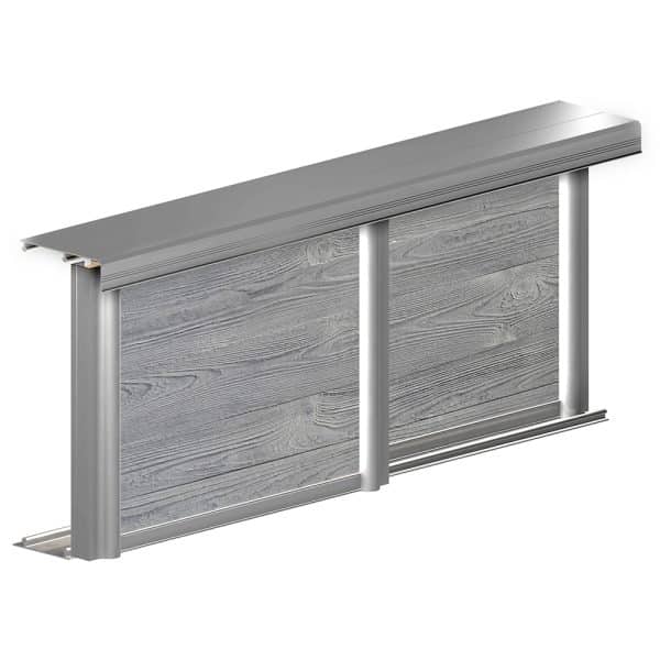 Mounting picture of our SLID'UP 230 for 2 sliding closet doors - Silver color