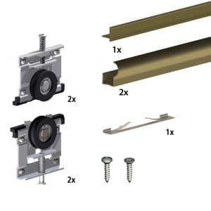 Quantity of items in our closet door roller kit for SLID'UP 230 bronze