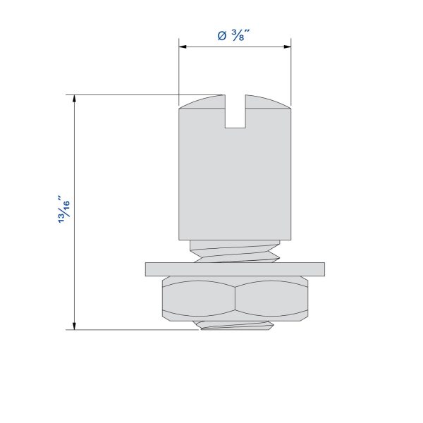 Drawing with dimensions of our galvanized steel cylindrical stopper