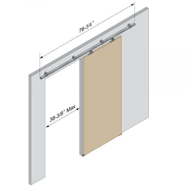 HBS Betz Herraje para puerta corredera de armario (Largo: 150 cm, Capacidad  de carga: 28 kg)