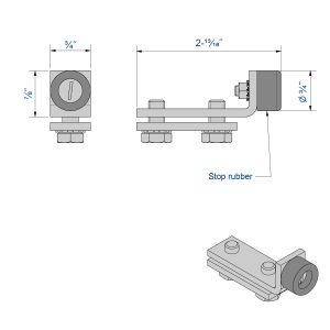 Drawing with dimensions of our rubber track stopper for SLID'UP 2000