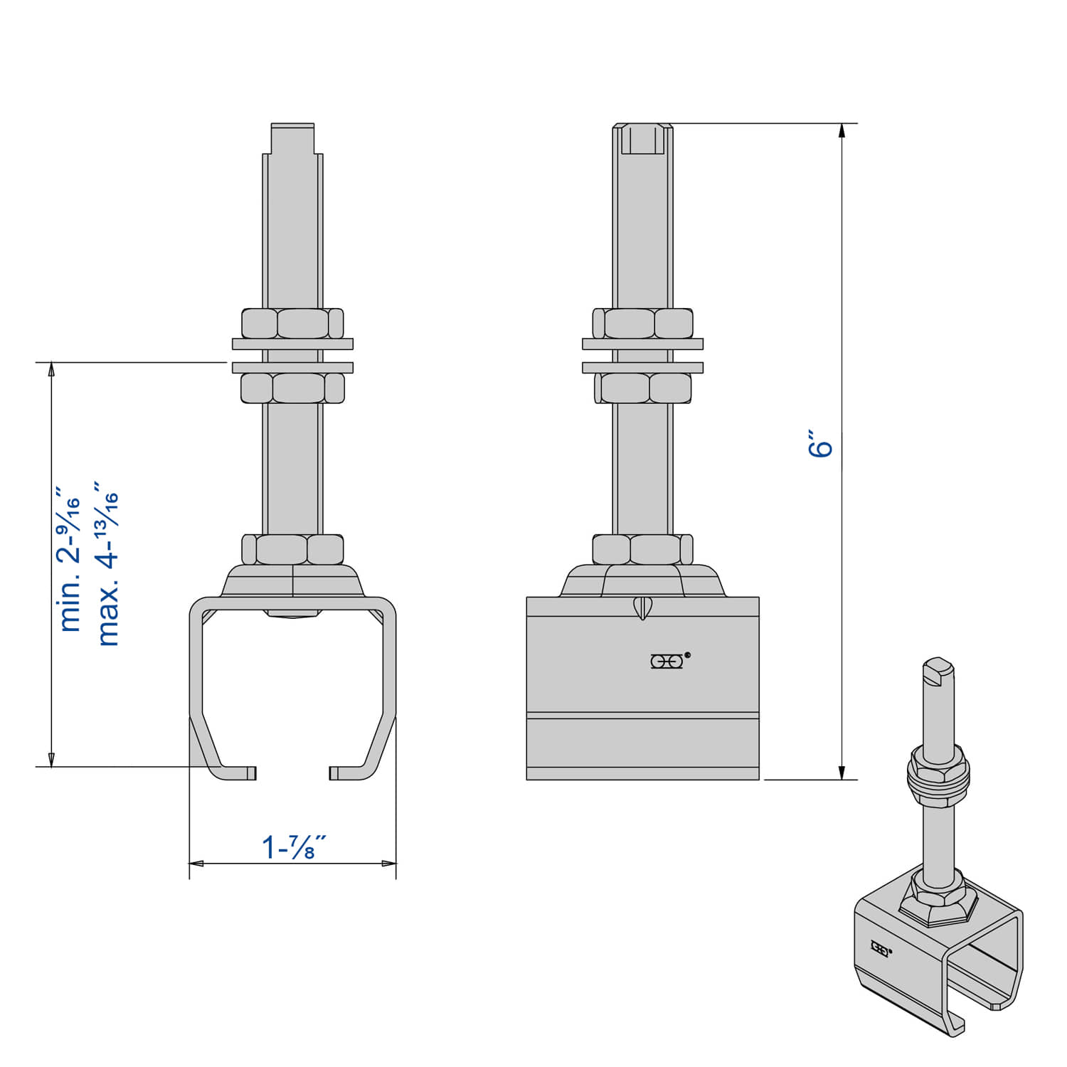 Drawing with dimensions of our mounting sleeve for SLID'UP 2000 (for SU2013 to SU2018)