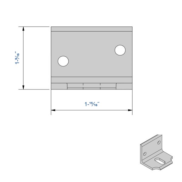 Drawing with dimensions of our wall mounting bracket for SLID'UP 2000 (for track SU2048)