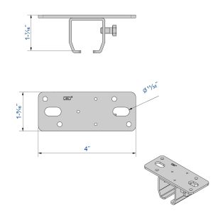 Drawing with dimensions of our sleeve to mount track on ceiling for SLID’UP 2000 (for track SU2048)