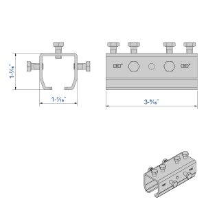 Drawing with dimensions of our connector sleeve for wall mounting for SLID’UP 2000 (for SU2048 track)