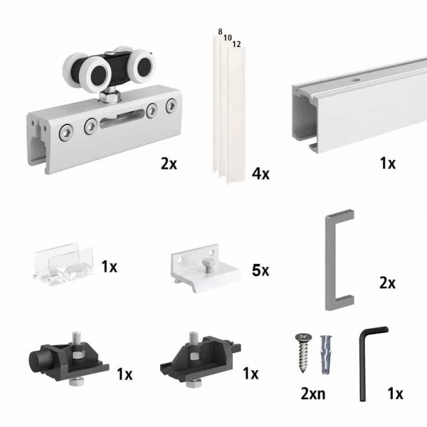  JHGJBJ Kit de herrajes para puertas correderas para