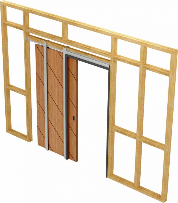 Mounting of our SLID’UP 2200 – Pocket door hardware kit with removable track for 1 door up to 7 ft height and 100 lbs