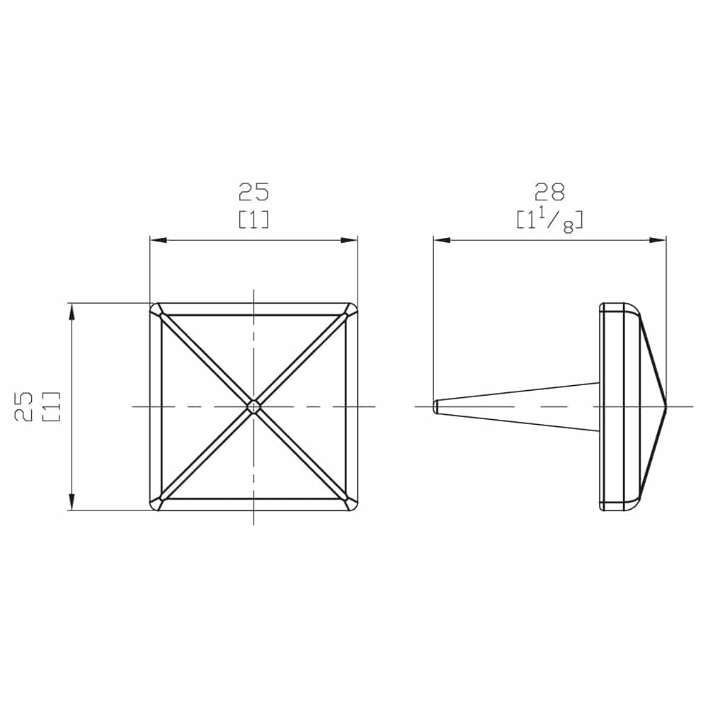 Drawing with dimensions of our black decoration rivet for SLID’UP 270