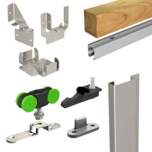 Content of our SLID'UP 2200 complete kit for 1 pocket door