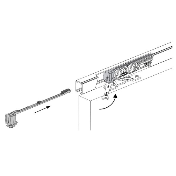 Installation drawing of our soft-closer for SLID'UP 2200 serie