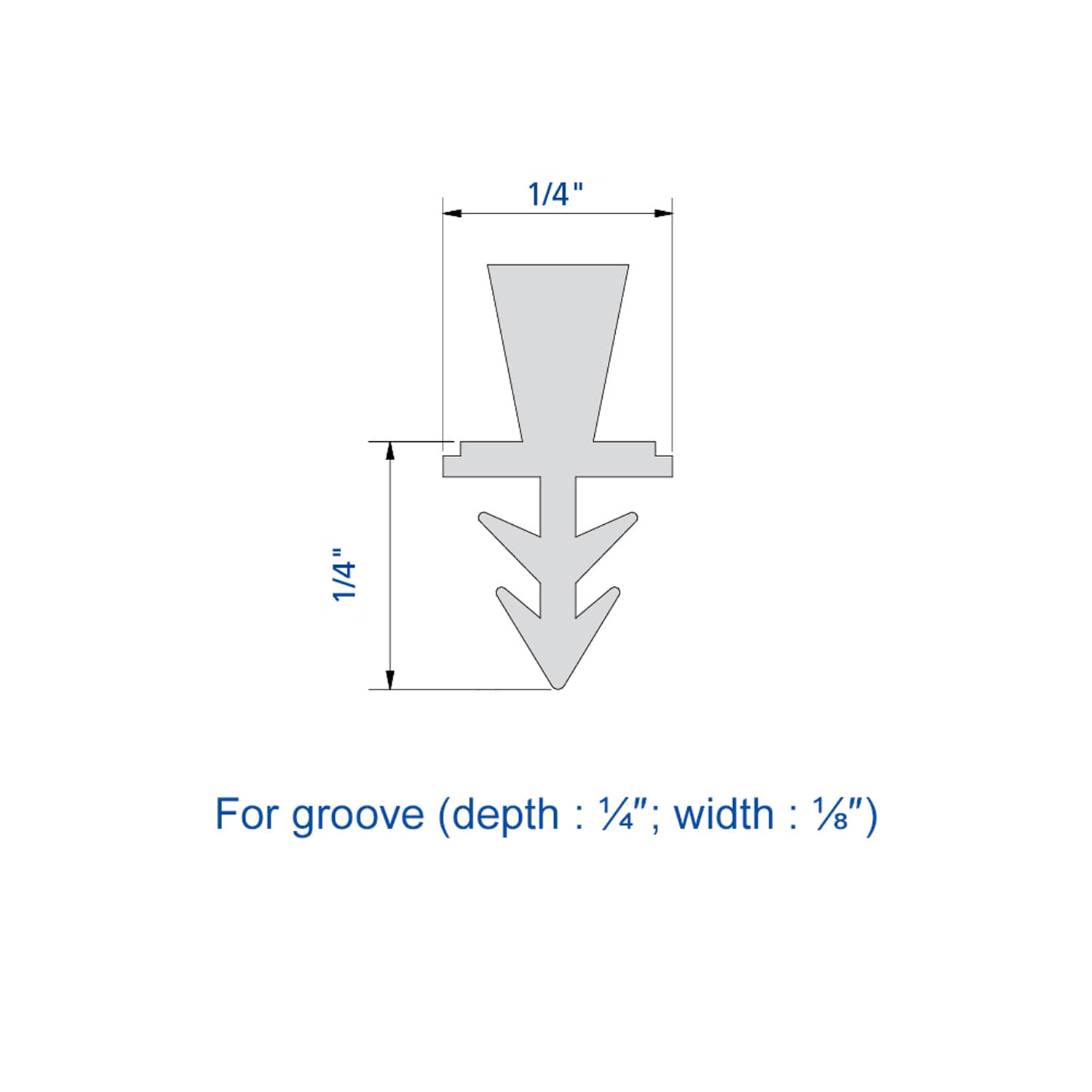 Drawing with dimensions of our 3/16" brush seal for pockt doors SLID’UP 2200