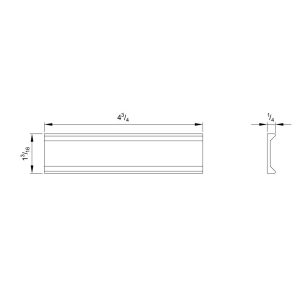 Drawing with dimensions of our adhesive handles for glass doors