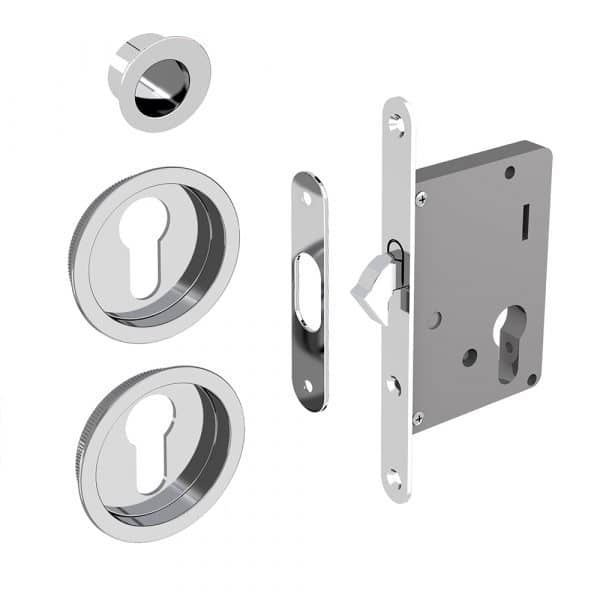 Mortise lock for Yale cylinder - Steel with chrome finish