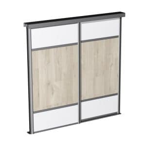 Mounting picture of our SLID'UP 280 for 2 sliding closet doors - Silver color