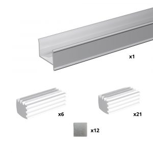 Quantity of items in our C profile kits for sliding closet doors - Silver