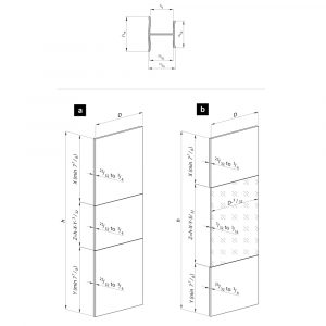 Drawing with dimensions of our H profile kit for sliding closet doors - Black