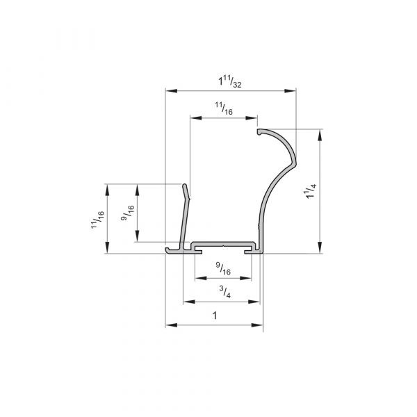 Drawing with dimensions of our profile handles - Black