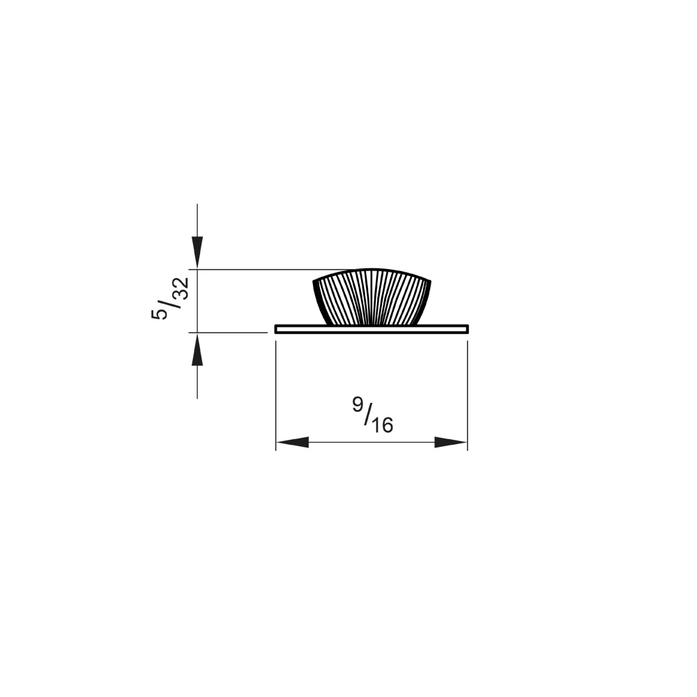 Drawing with dimensions of our brush seals - 1/8" height - Grey