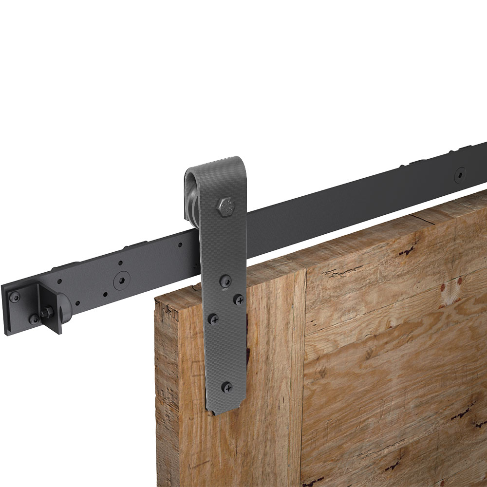 Ambiance image of our Sliding barn door hardware kit - ROCDESIGN - Carbon