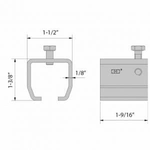 Drawing with dimensions of our stainless steel welding mounting sleeve for SLID'UP 2000 - 130 lbs