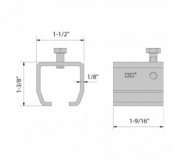 Drawing with dimensions of our stainless steel welding mounting sleeve for SLID'UP 2000 - 130 lbs