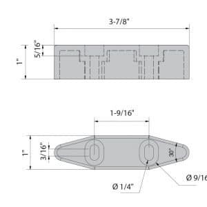 Drawing with dimensions of our nylon bottom guide