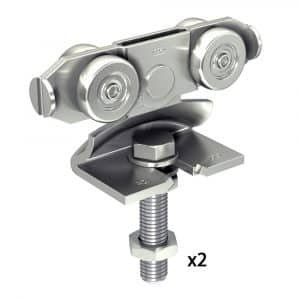 Set of 2 stainless trolleys for SLID'UP 2000 - 440 lbs