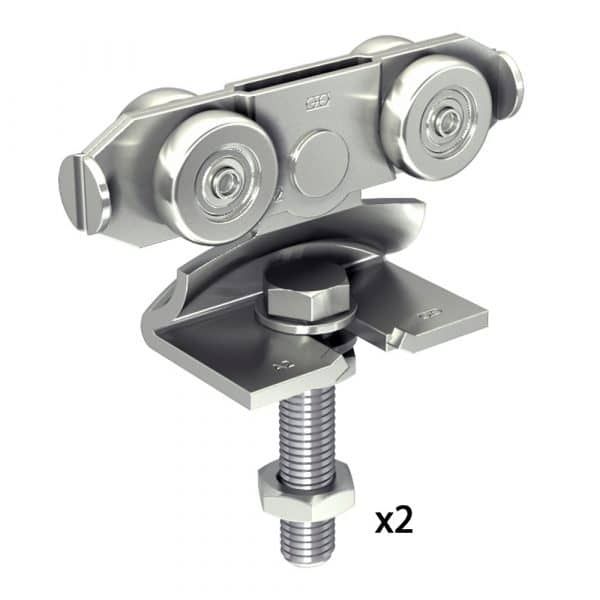 Set of 2 stainless trolleys for SLID'UP 2000 - 440 lbs