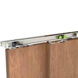 Mounting picture of our SLID'UP 2500 for 2 sliding telescopic doors - Opening from right to left
