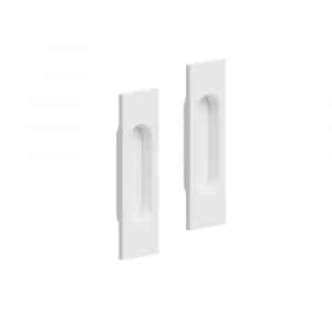 Set of 2 rectangular white handles