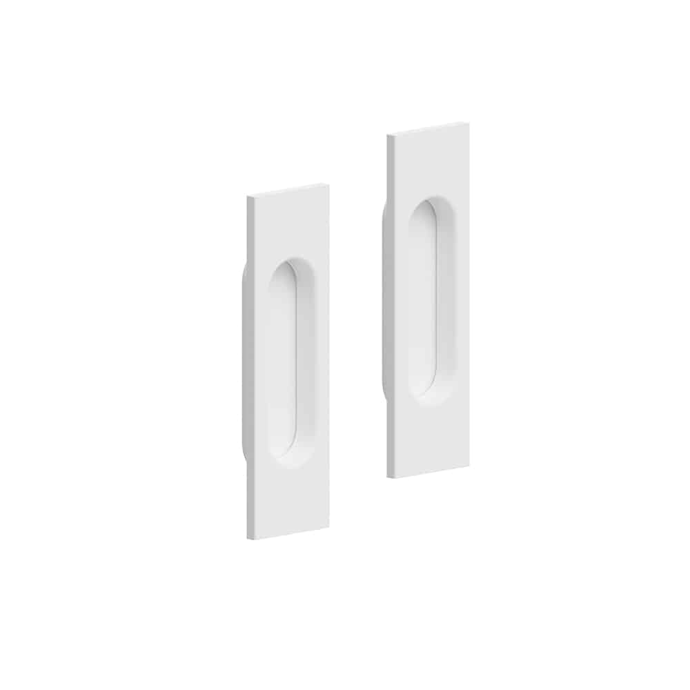Set of 2 rectangular white handles