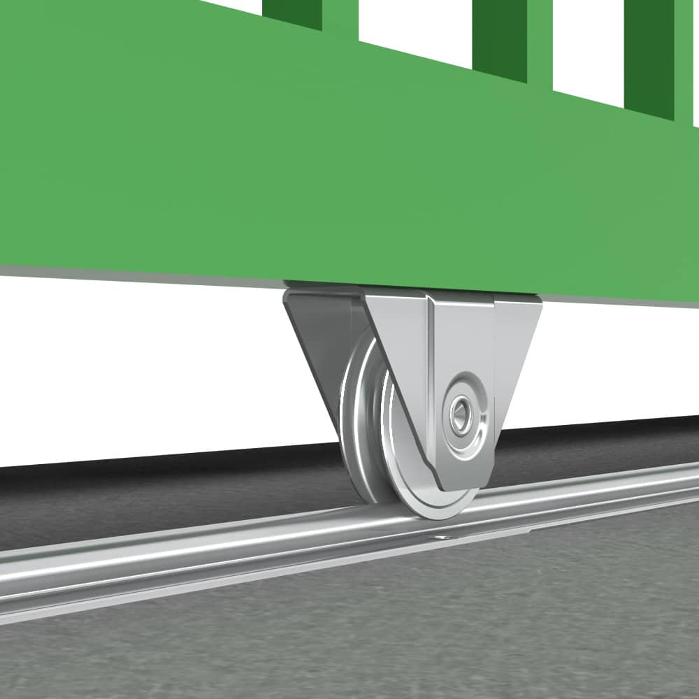 Mounting picture of our SLID'UP 1600 - Sliding gate hardware kit